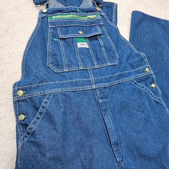 Liberty | Denim Jean Bib Overalls, Mens 38 x 30 Unisex Relaxed Fit - Picture 3 of 10